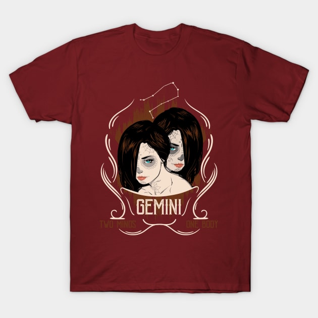 Zodiac Signs: Gemini - The Twins T-Shirt by Superfunky